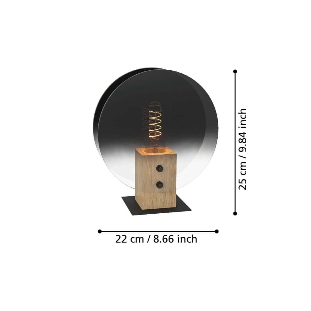 Lampe de table Millena bois avec du noir Stars of Light 9008606239450