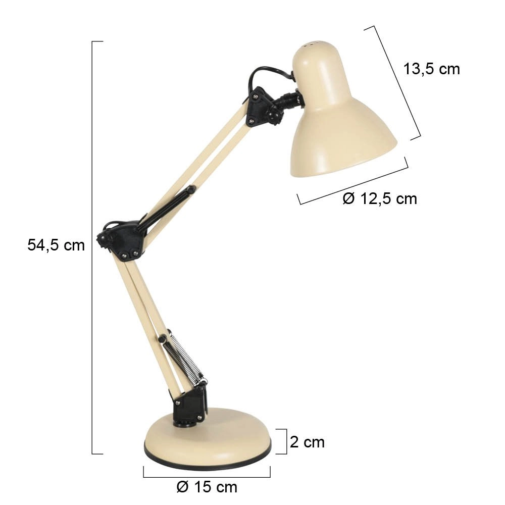 Lampe de bureau couleur sable Study réglable - 1x E27 Steinhauer 8712746189865