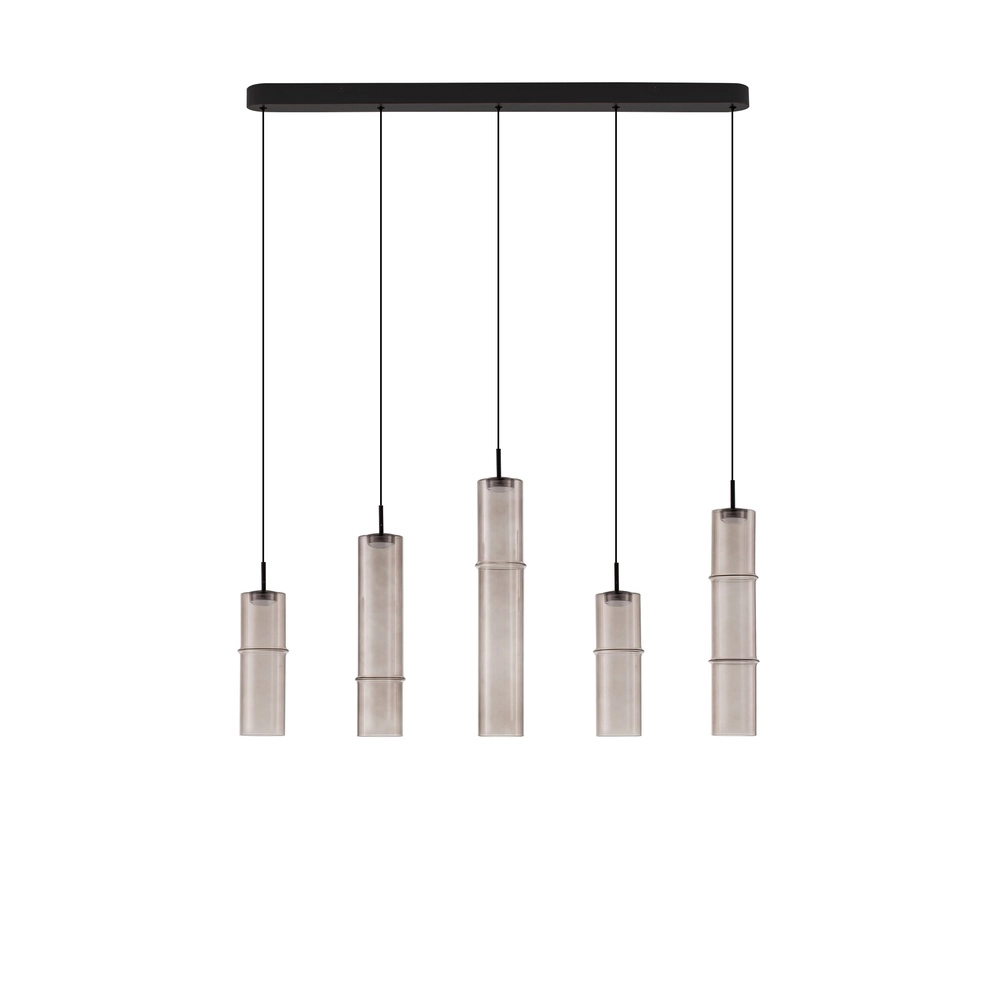 Suspension unique Sano Verre fumé droit à 5 lumières Lyora 5212017474070