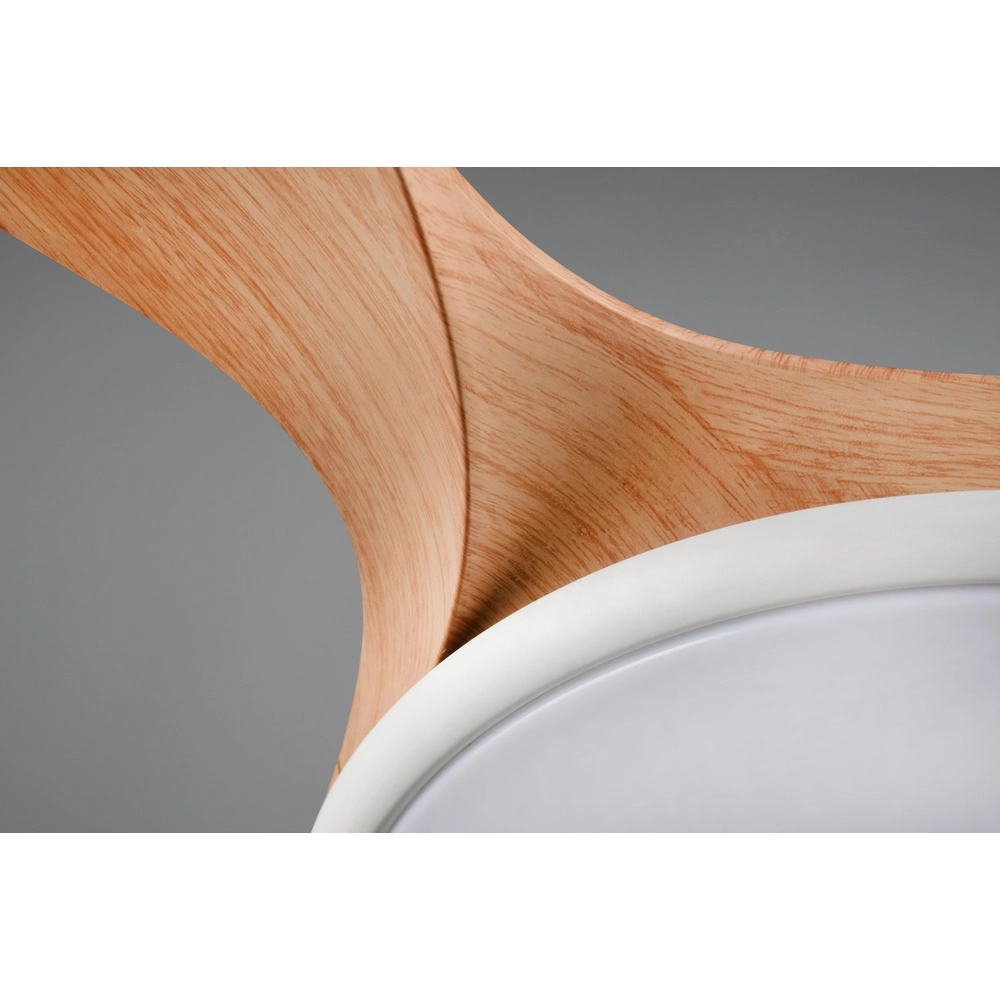 Éventail blanc Flen avec des sommets en bois Ø 108 cm Trio 4017807689297