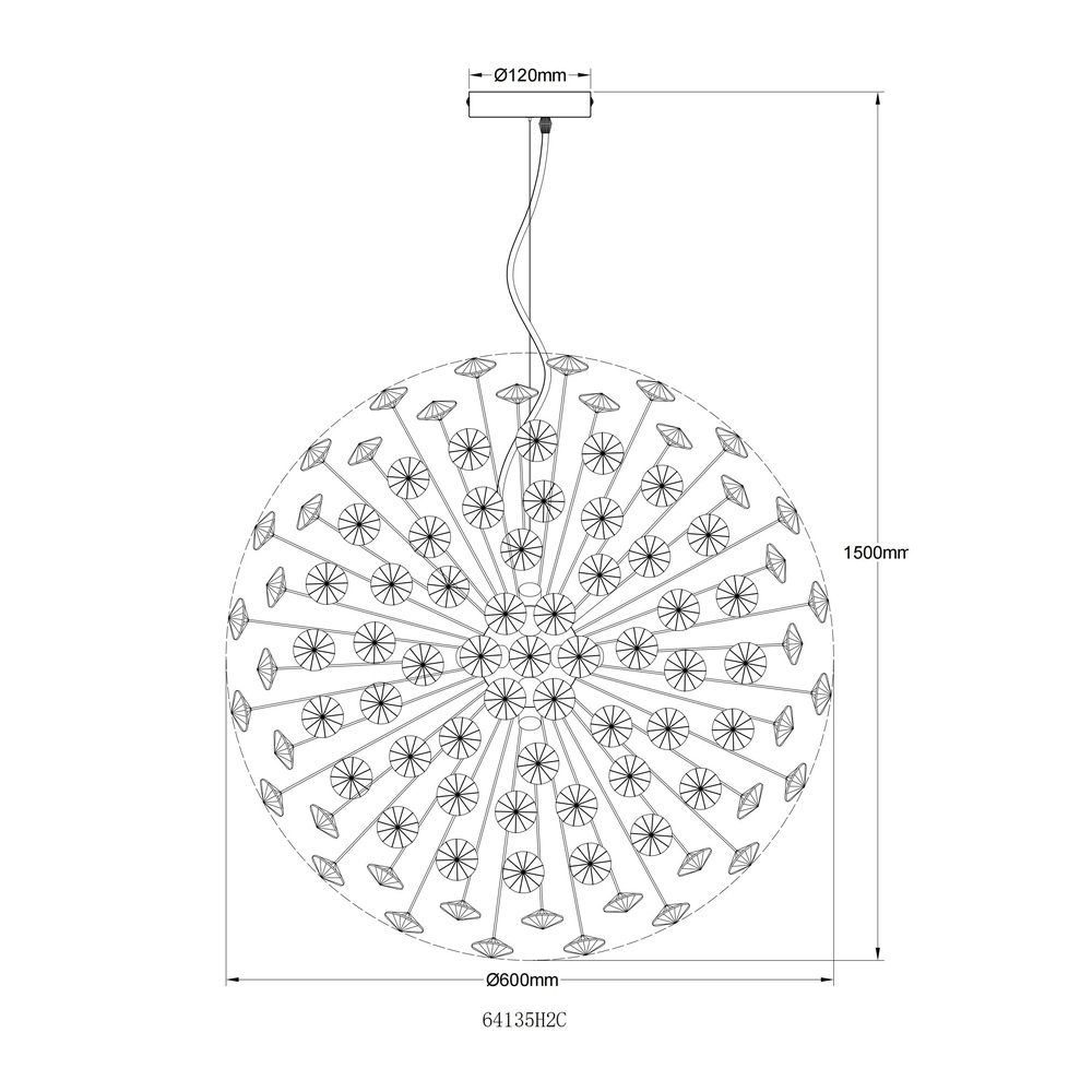 Lampe suspendue Katrina chrome Ø 60cm Globo 9007371475346