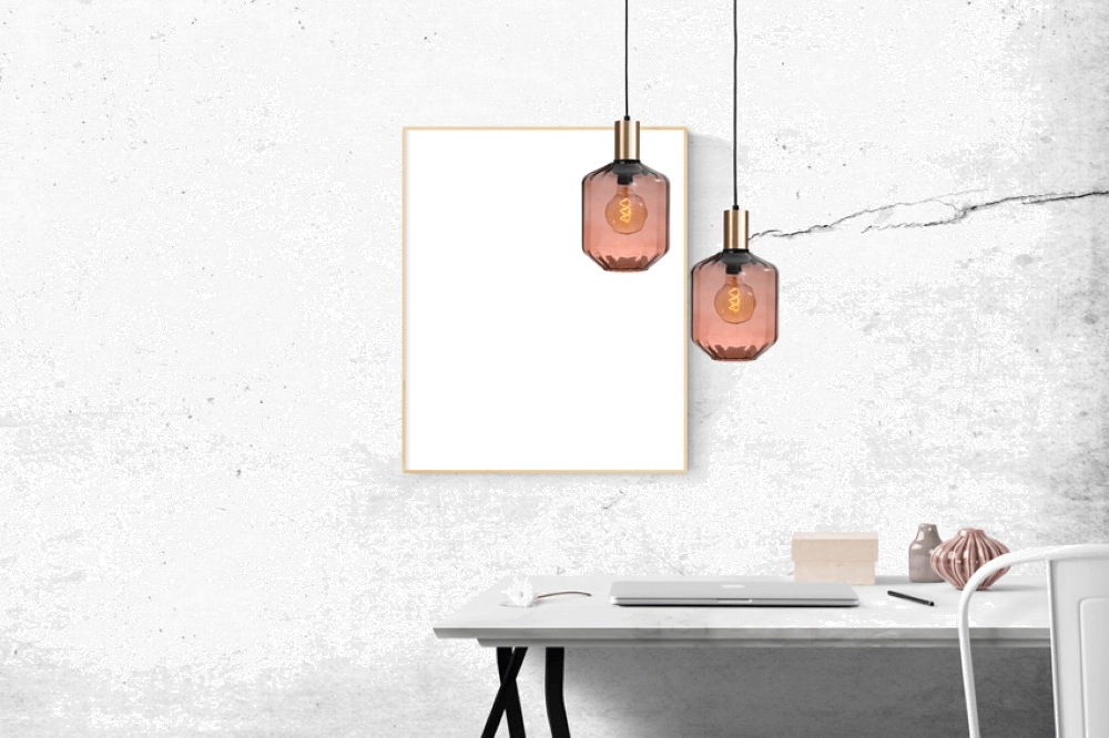 Lampe suspendue dorée Porto avec verre rouge Jagger - Ø 19cm Masterlight 8718121269214