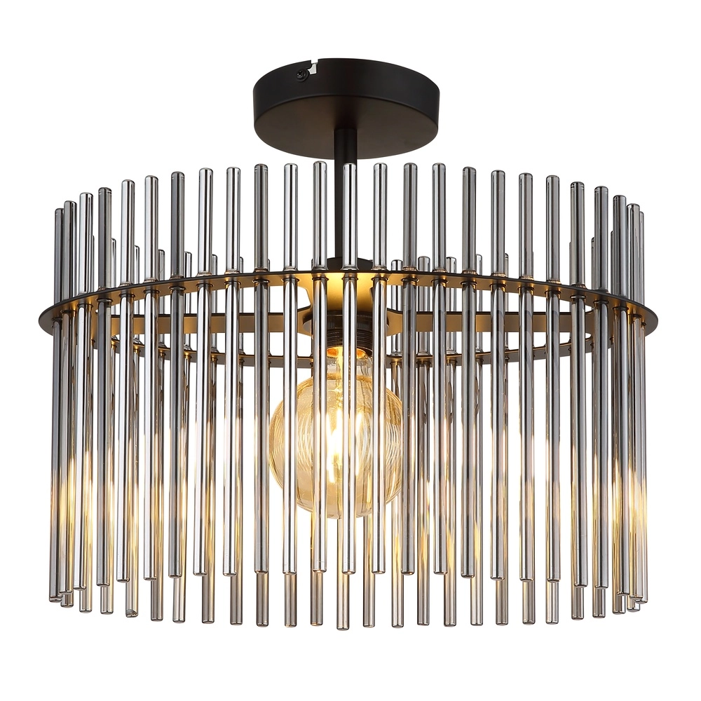 Lampe de plafond Gorley Noir simple avec tiges en verre Globo 9007371525621