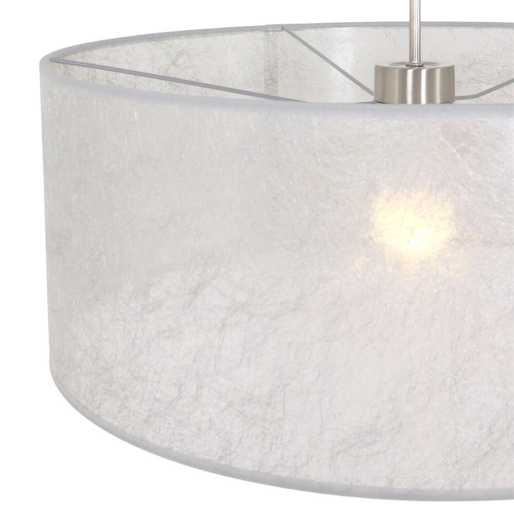Lampe à suspension Stresa avec abat-jour gris argenté de 50 cm Steinhauer 8712746118155