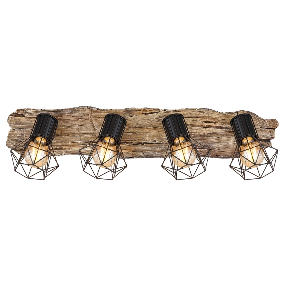 Lampe de plafond Priska 4-noir clair avec bois Globo 9007371430376