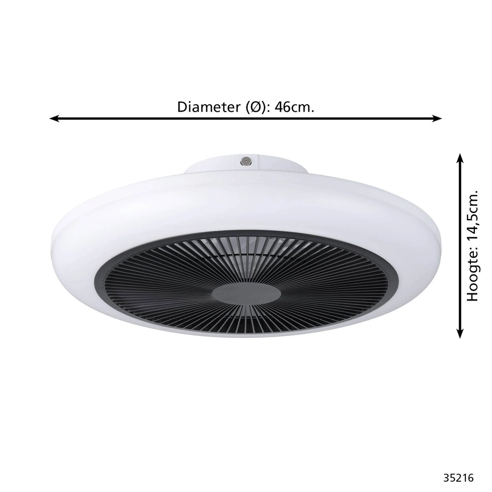 Ventilateur de plafond Sayulita blanc avec noir Ø 46cm RGB Eglo 9002759352165