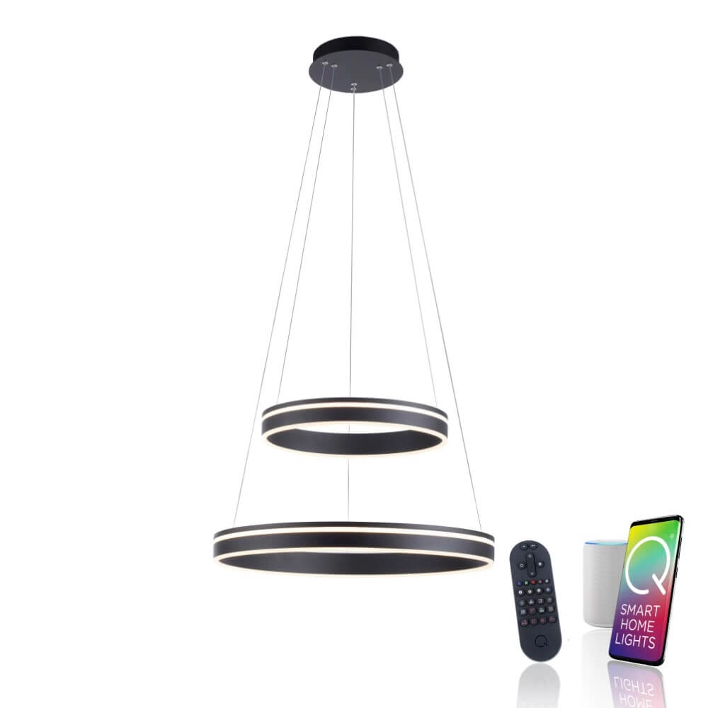 Lampe suspendue Q-Vito Ø 59cm anthracite Paul Neuhaus 4012248367445
