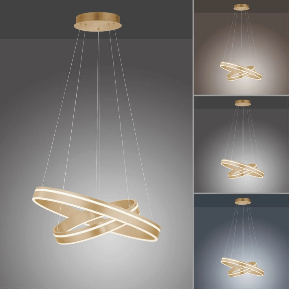 Lampe suspendue Q-Vito Ø 59cm en laiton Paul Neuhaus 4012248357781