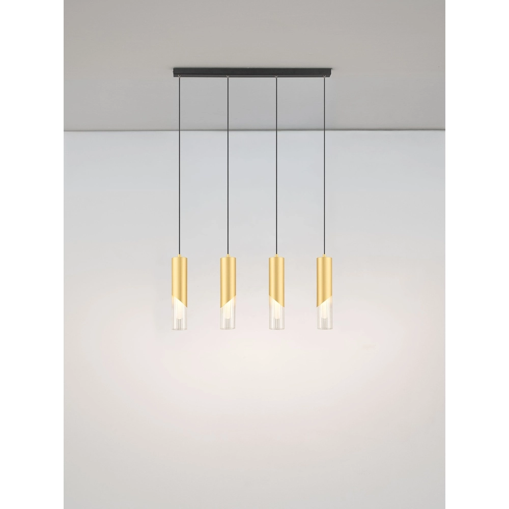 Lampe pendante de conception Modesto Or 4 lumières Lyora 5212063501461