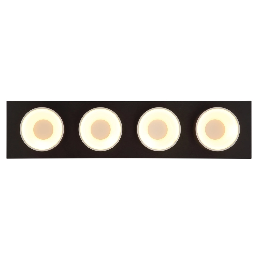 Lampe de plafond à 4 lumières Raymond noir avec du champagne Globo 9007371525874