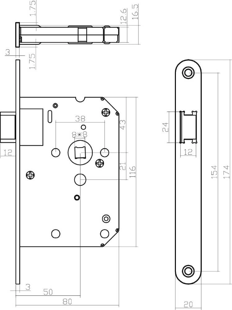 Jeu complet de poignées de porte Ton Basic Nickel mat Intersteel 8714186634974