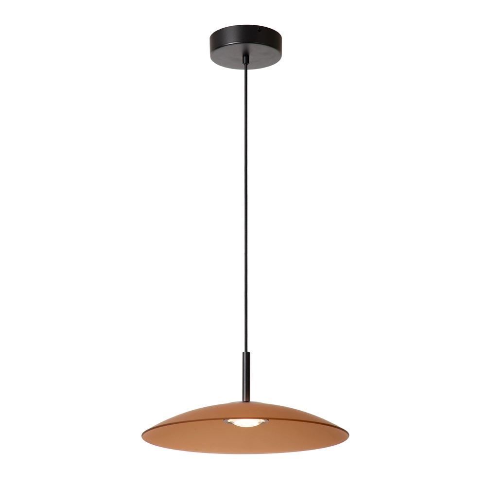 Lampe suspendue élégante Menga Ø verre ambré de 40 cm