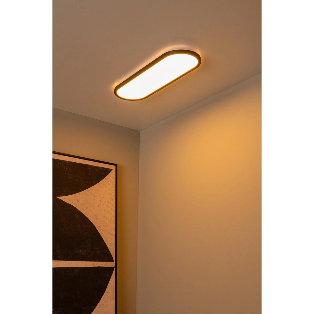 Éclairage ovale de plafond Elly noir 24W Lucide 5411212071811