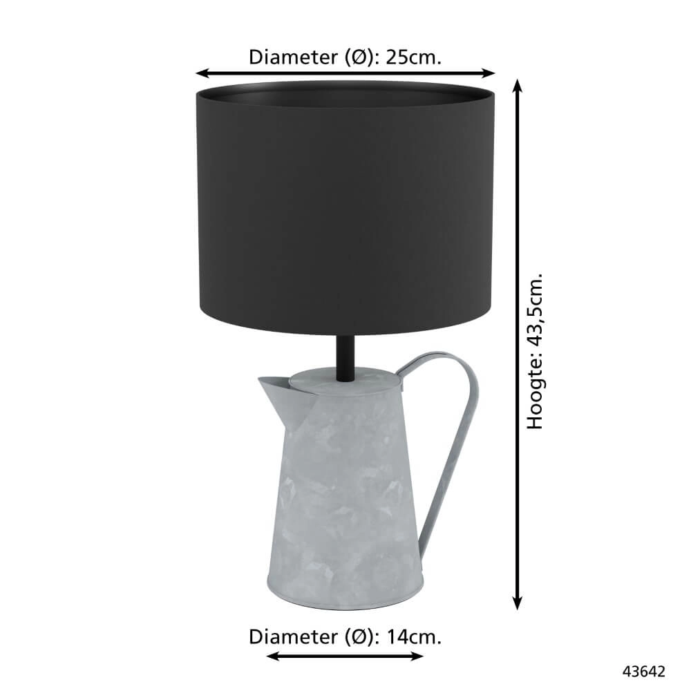 Lampe de table en zinc Kensal Eglo 9002759436421