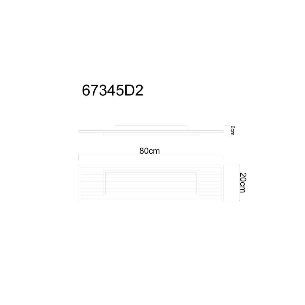 Plafonnier Woody noir avec rectangle de bois Globo 9007371513574