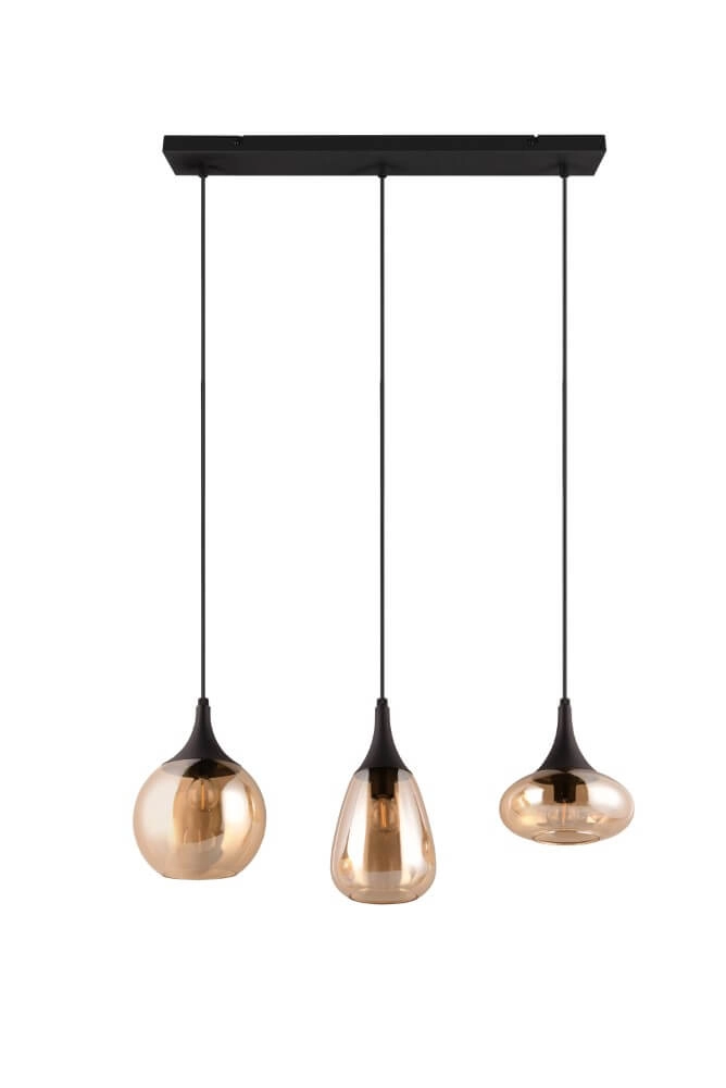 Lampe suspendue 3 lumières Lumina avec verre ambré Trio 4017807597080