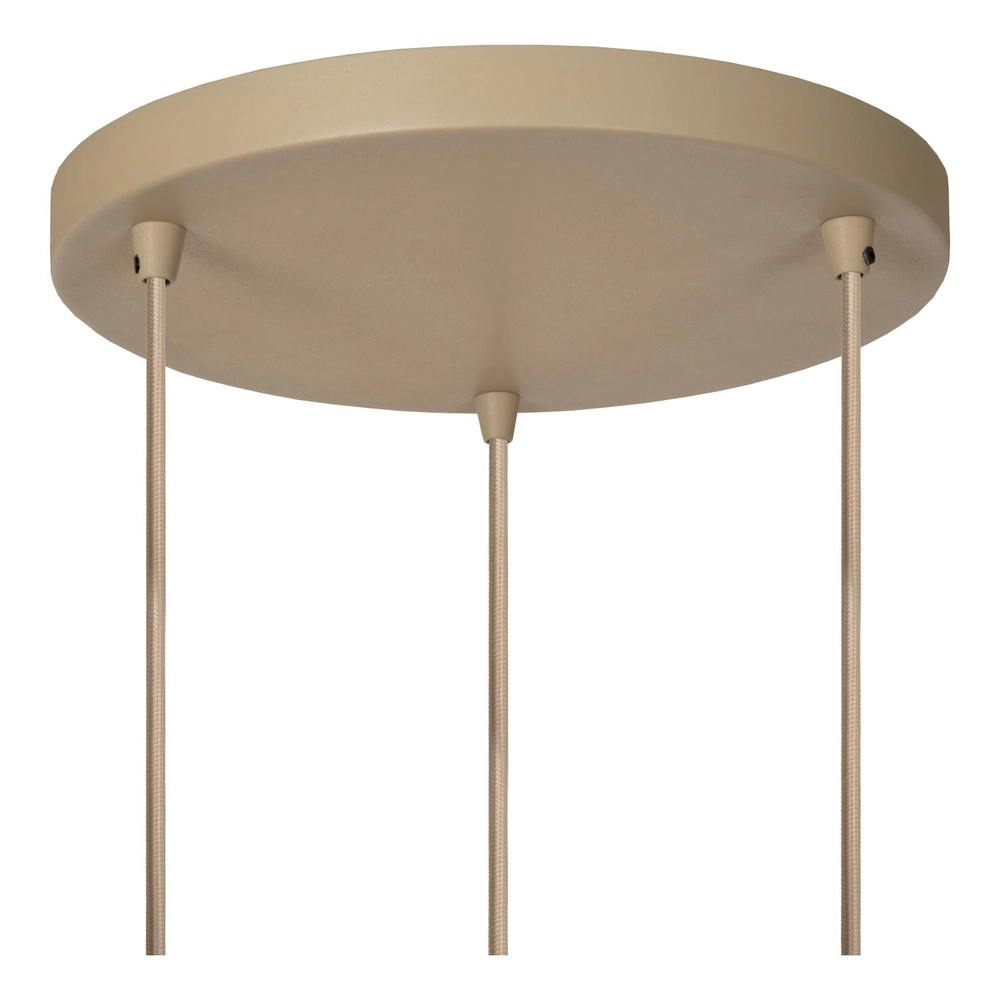 Lampe pendante à 3 lampes Esterel Mini rond GU10 marron sable Lucide 5411212212344