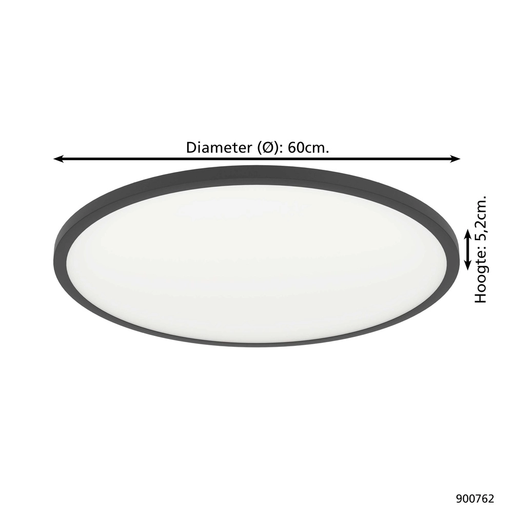 Lumière de plafond intelligente et fine Sarsina-Z Ø 60cm - noir Eglo 9008606264070