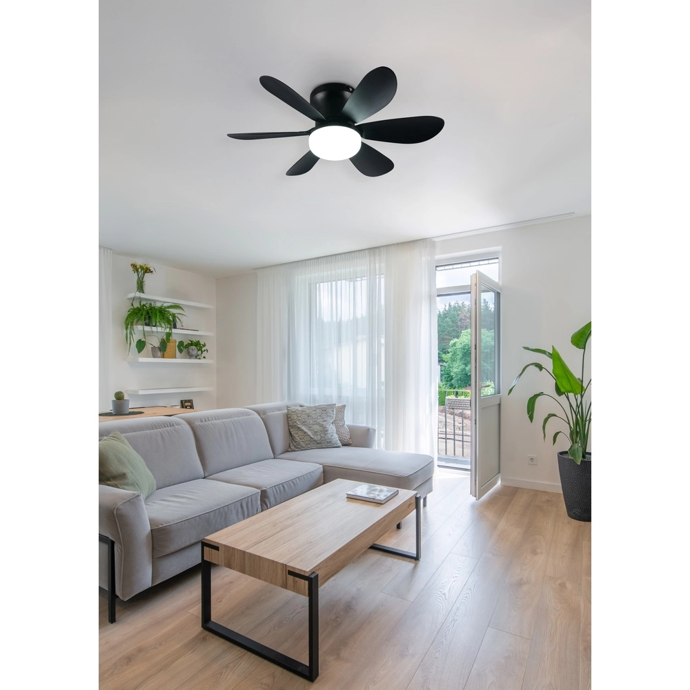 Éventail noir Lund Plafond Trio 4017807643732