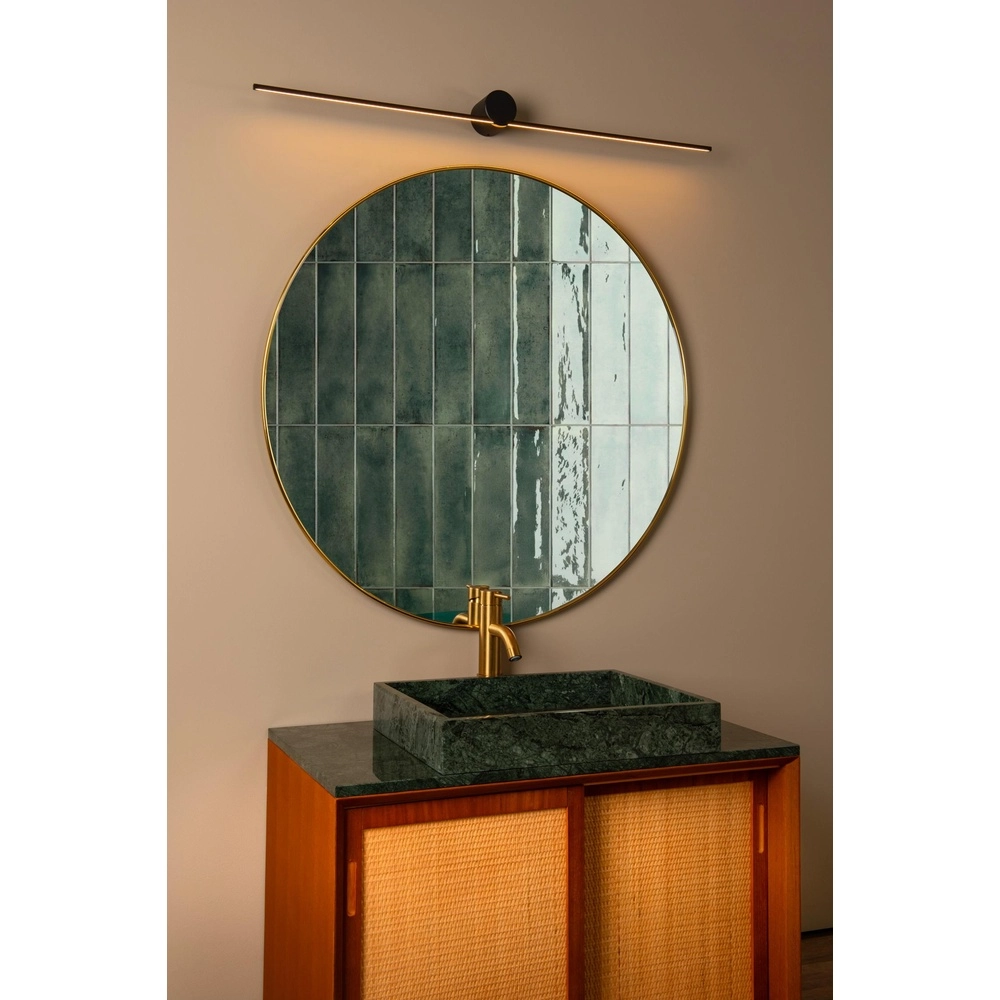 Lampe murale élégante pour salle de bain Mizar IP44 90cm noir Lucide 5411212126931