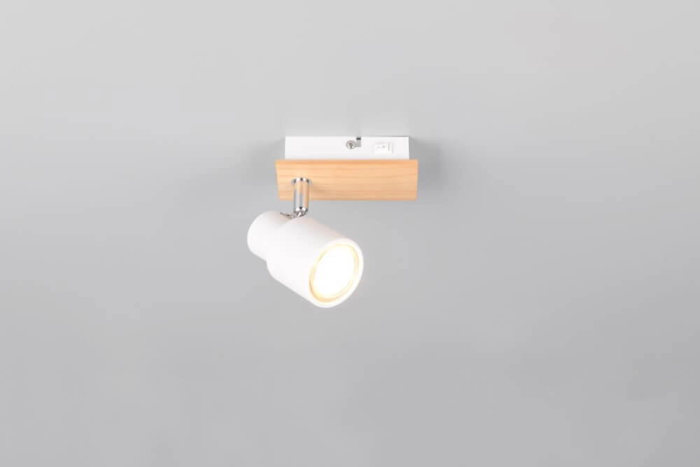 Applique murale design Pierre blanc avec du bois Trio 4017807638141