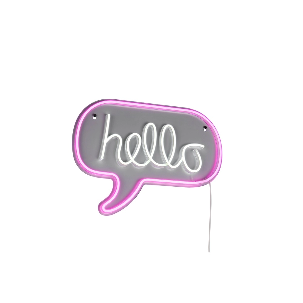 Applique murale néon Hello rose