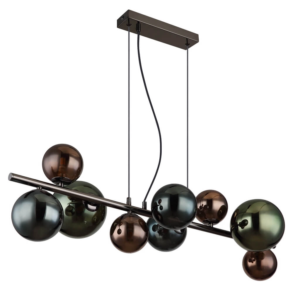 Suspension noire Riha Verre coloré 9 lumières Globo 9007371456116