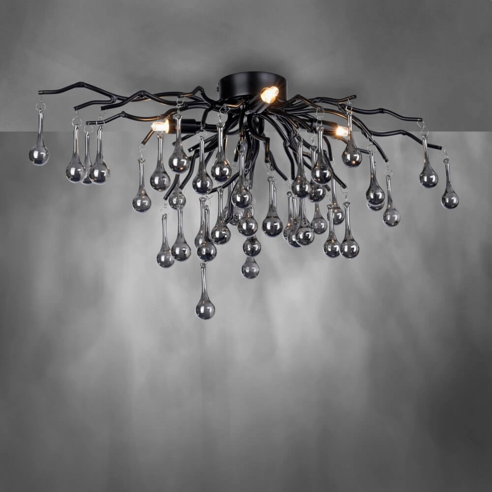 Lustre Icicle noir 60cm Paul Neuhaus 4012248377574