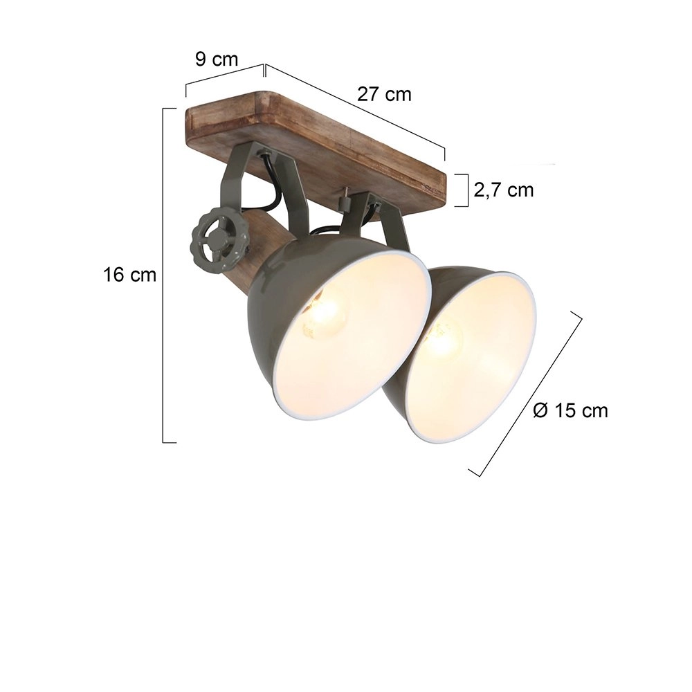 spot Gearwood 2-vert clair avec marron bois Steinhauer 8712746122732