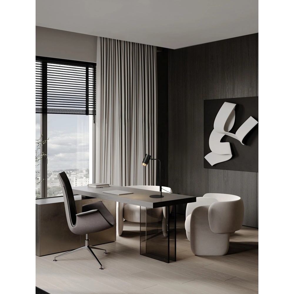 Lampe de bureau Nessi noir avec or Lyora 5212017475206