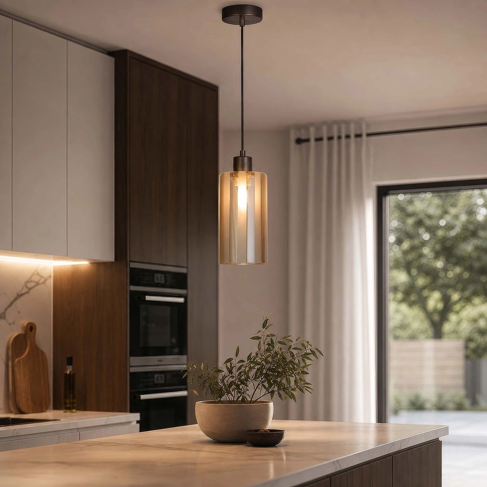 Lampe pendante de conception Kent bronze simple Ø 11cm Searchlight 5,05342E+12