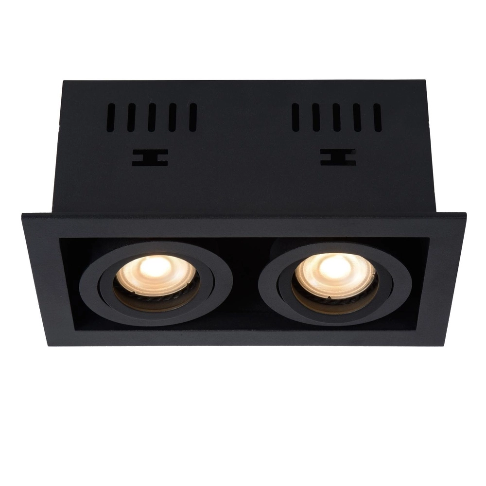 Projecteur rectangulaire encastré Chimney Double Noir Lucide 5411212092267