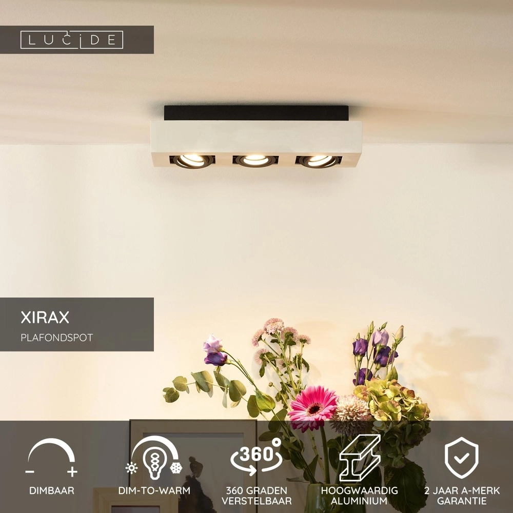 Projecteur de plafond Xirax 3 x 5W blanc Lucide 5411212092335