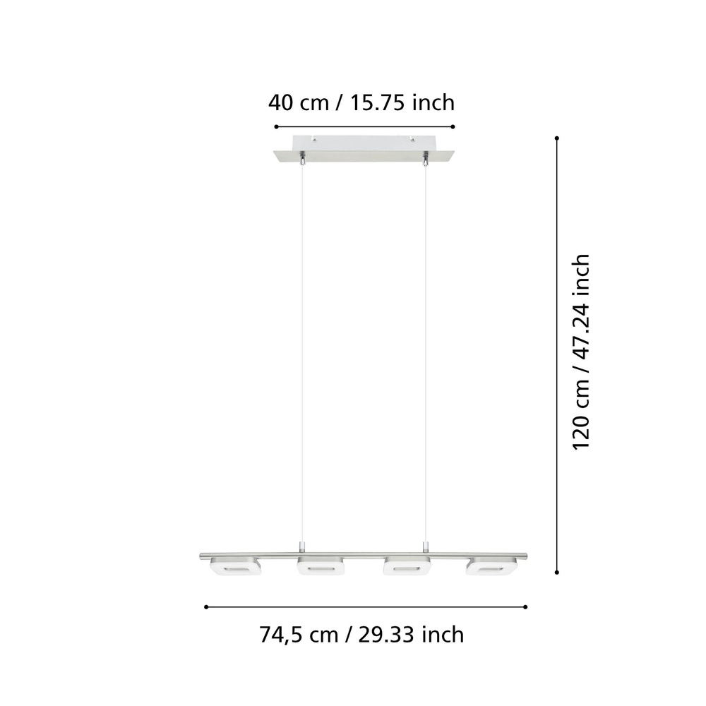 Lampe pendante de conception Torretta 1 nickel Eglo 9002759320331