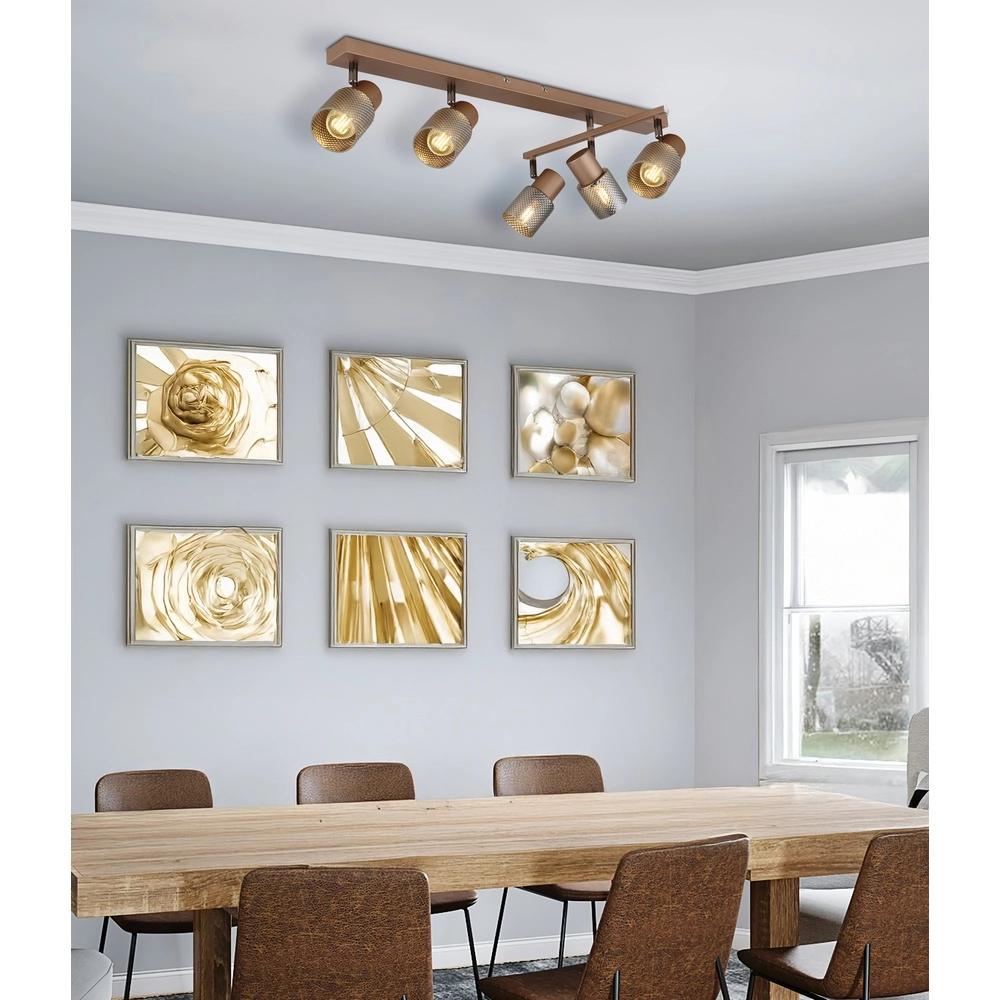 Lampe de plafond Satella 5-café brun clair Globo 9007371471577