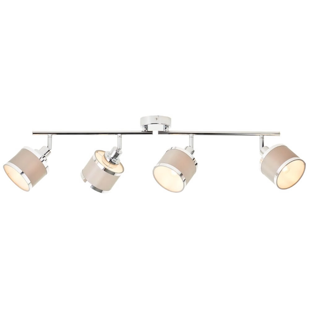 Plafonnier 4 lumières Alexia chrome et gris