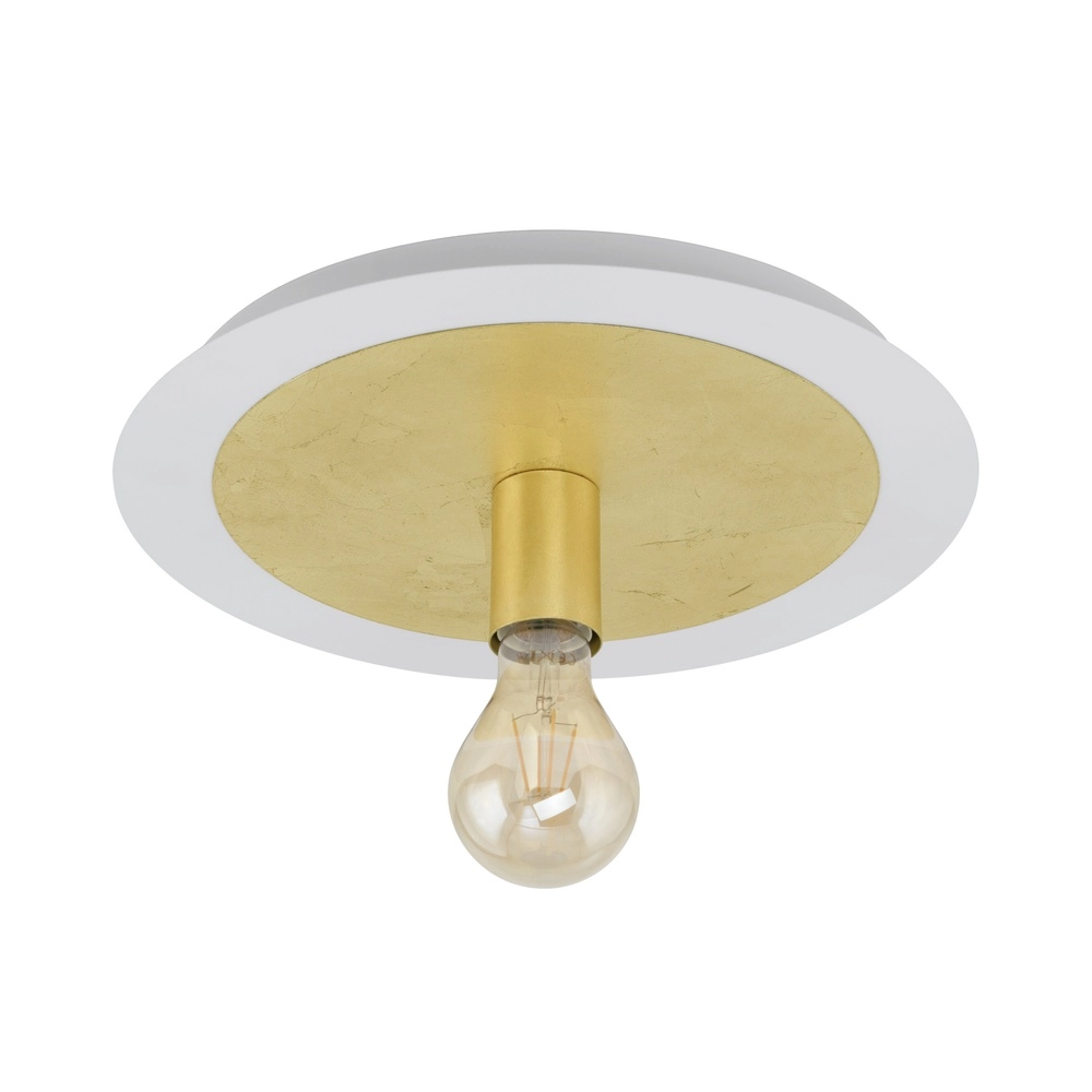 Lampe de plafond unique Passano Single blanc et or