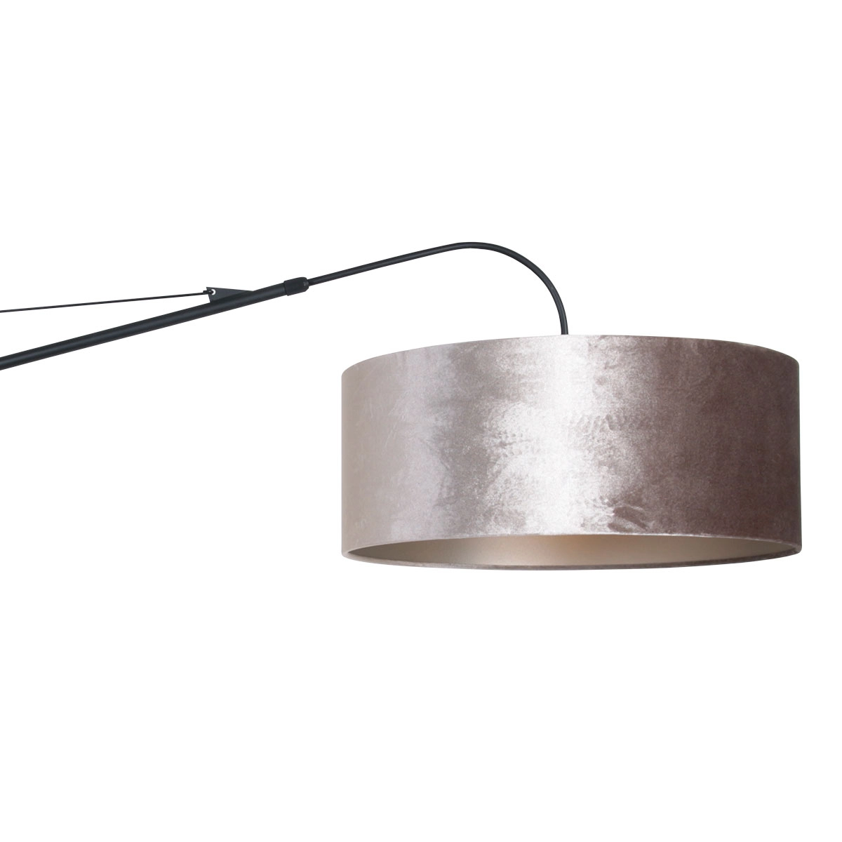 Applique Elegant Classy 50 cm noir avec abat-jour en velours taupe