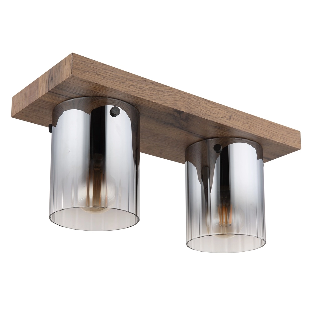 Lampe de plafond Underwood Bois à deux lumières Globo 9007371481033