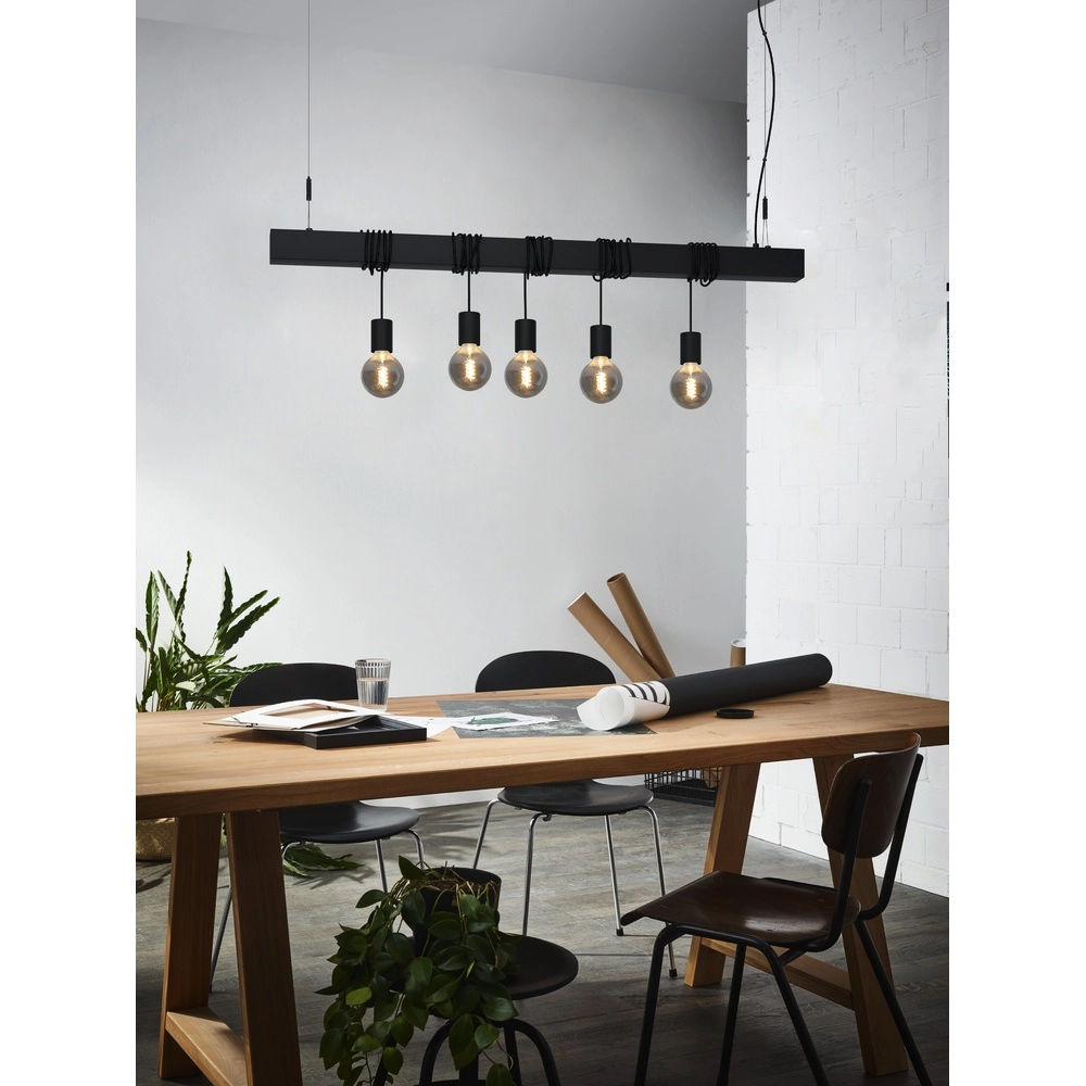 Lampe suspendue à 5 lumières Townshend-B Noir - table à manger Eglo 9002759399375
