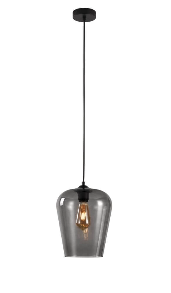 Lampe suspendue Tombo verre fumé Ø 23cm