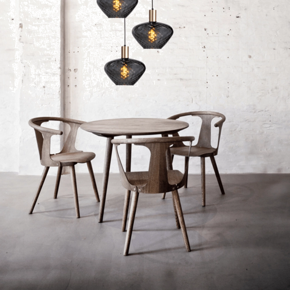 Suspension loft 3 lumières - or - Porto avec des verres à fumée Blossom Masterlight 8718121270807