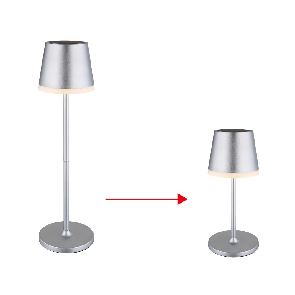 Lampe de table solaire Vannieso Gris argenté Globo 9007371478361