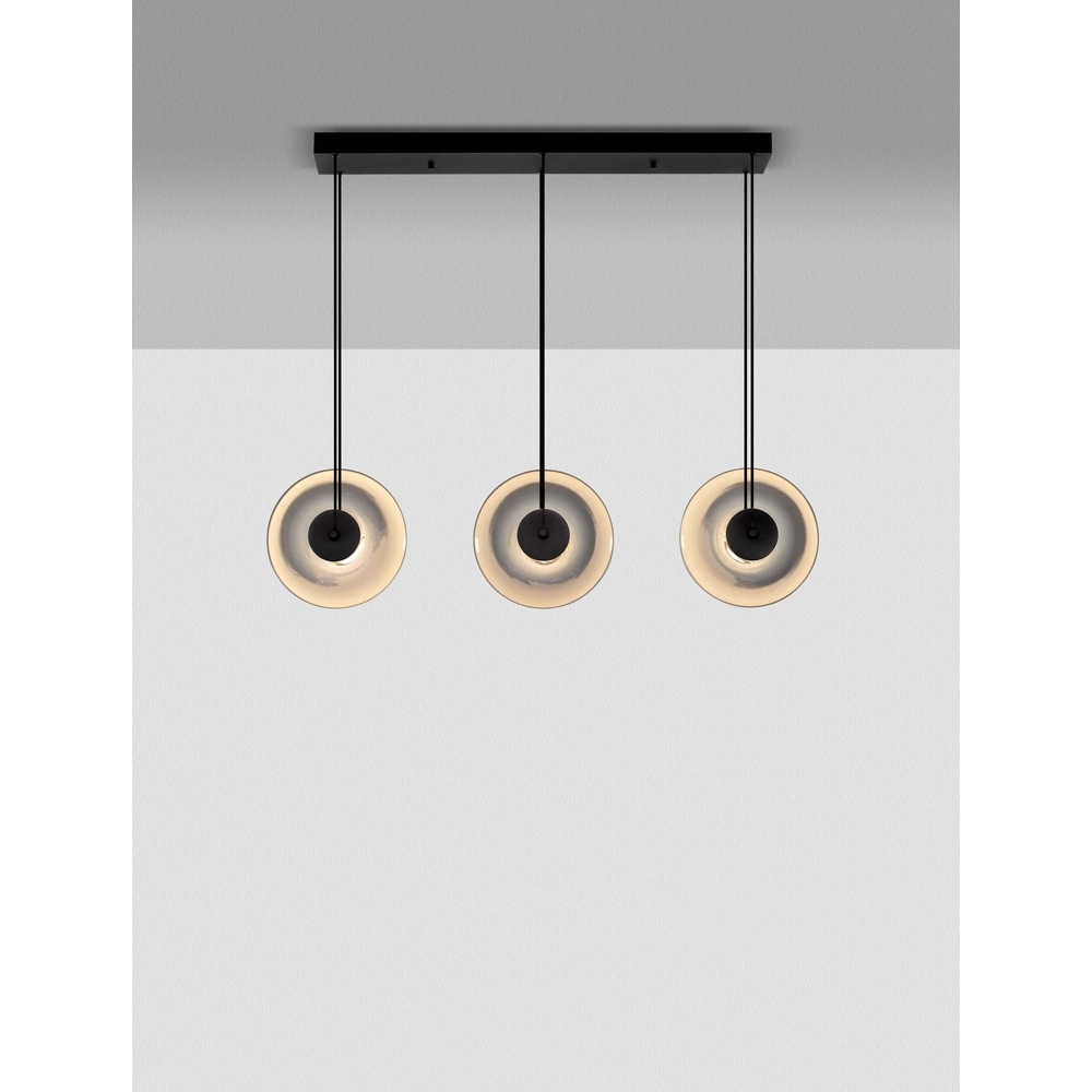 Suspension unique Ballet Noir 3 lumières droit