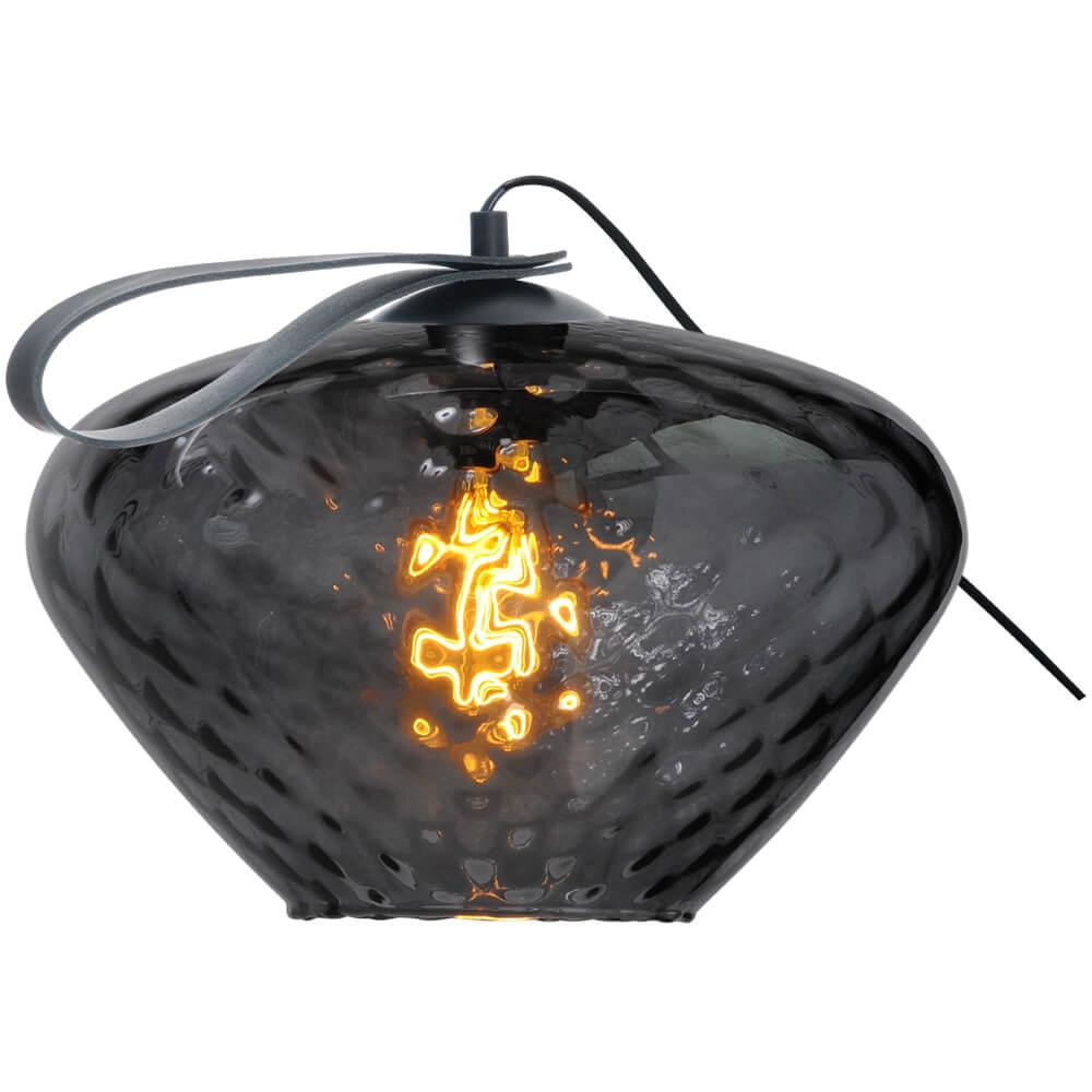 Lampe de table Porto Transportez-le avec un verre fumé Blossom