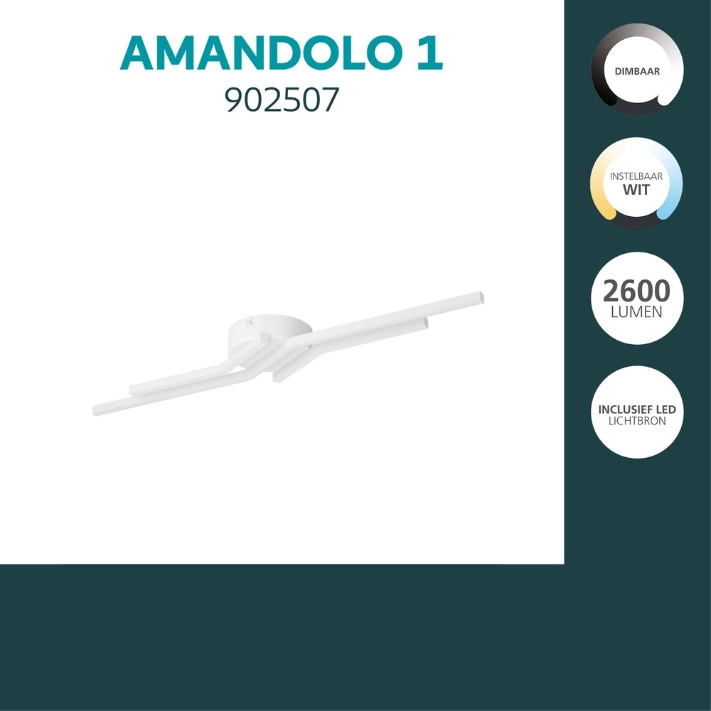 Lampe de plafond à design Amandolo 1 Blanc Eglo 9008606391530