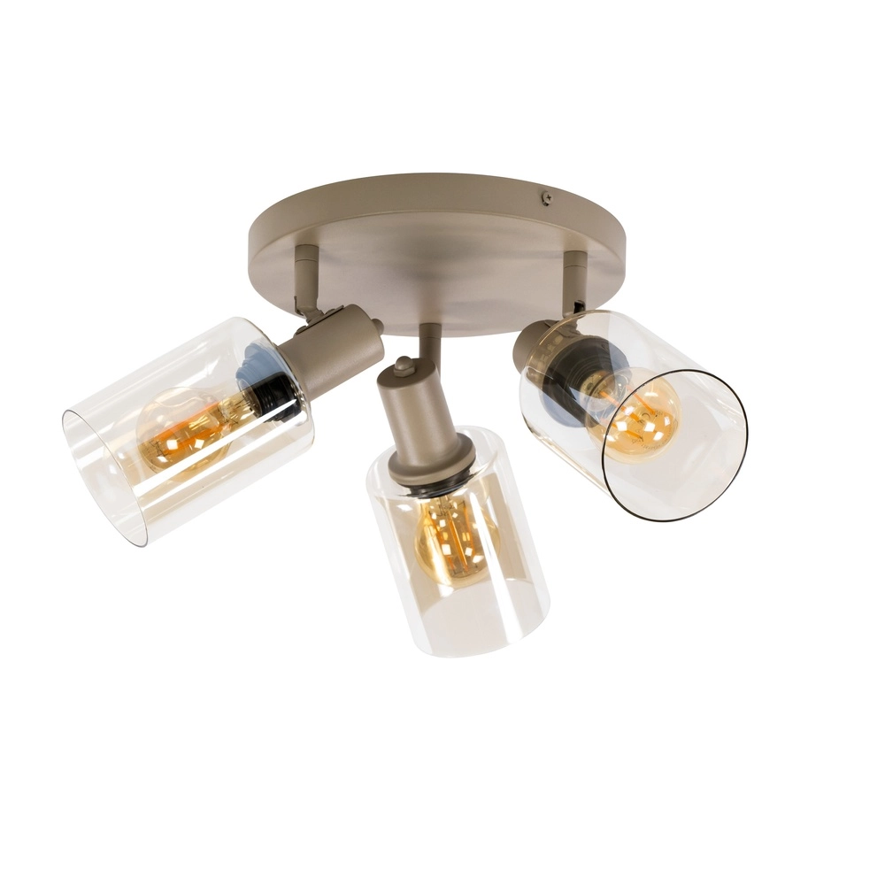 Lampe de plafond ronde Sepiora Brun sable clair à 3 Lyora 8716803515222