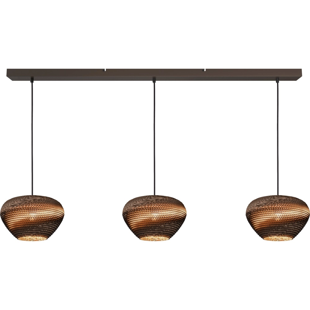 Lampe pendante à 3 lampes Cartone avec des cagoules Ø29 Think Paper
