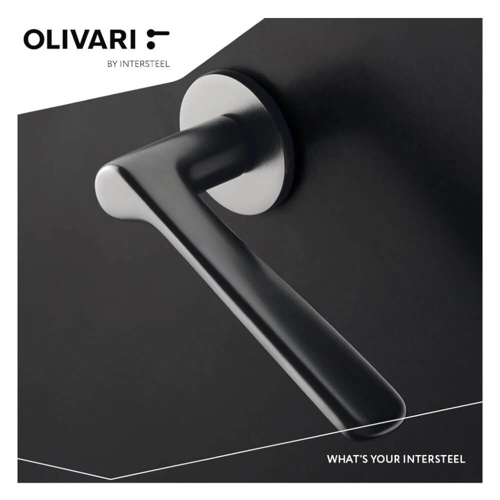 Poignée Plume sur rosace chrome mat Olivari 8714186512357