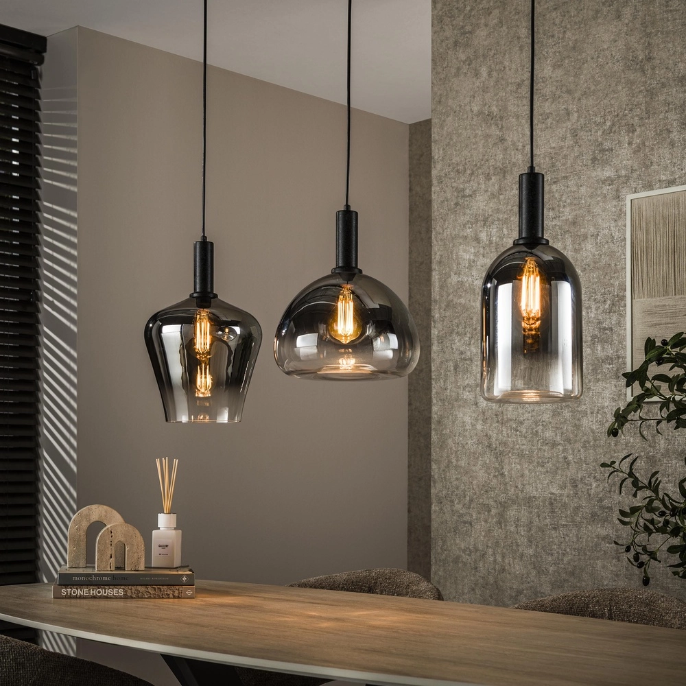 Lampe de table en verre Zenith Verre fumé 3x